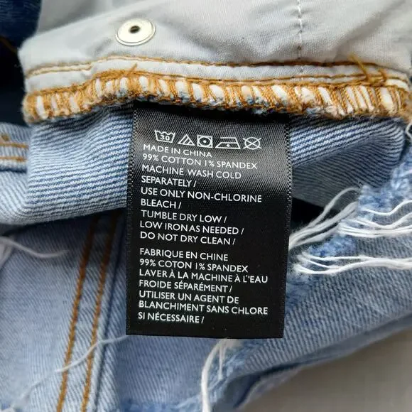 UO BDG Notched Denim Mini Skirt S-P jeans cutoffs frayed light wash notched - Picture 7 of 11